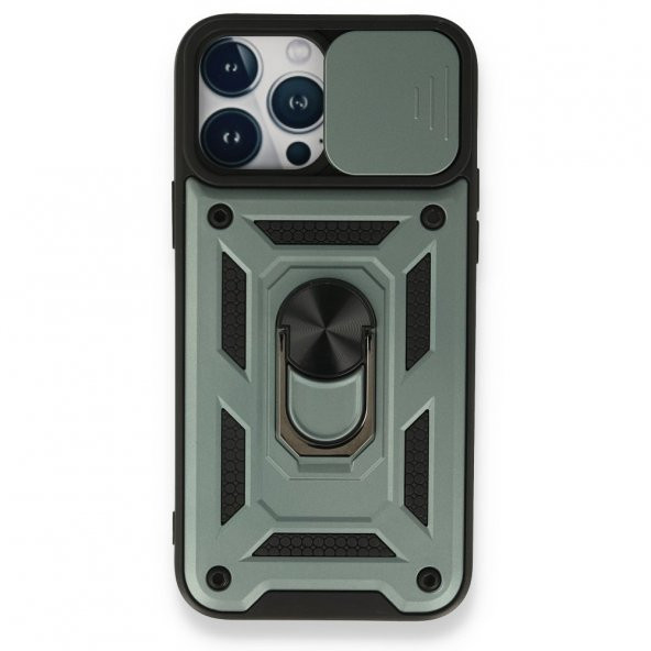 iPhone 13 Pro Max Kılıf Pars Lens Yüzüklü Standlı Silikon Kılıf - 6