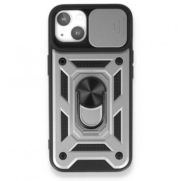 iPhone 13 Kılıf Pars Lens Yüzüklü Standlı Silikon Kılıf - 3