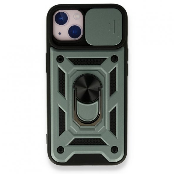 iPhone 13 Kılıf Pars Lens Yüzüklü Standlı Silikon Kılıf - 6