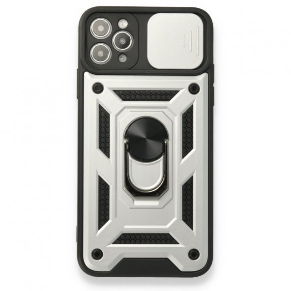 iPhone 11 Pro Max Kılıf Pars Lens Yüzüklü Standlı Silikon Kılıf - 6