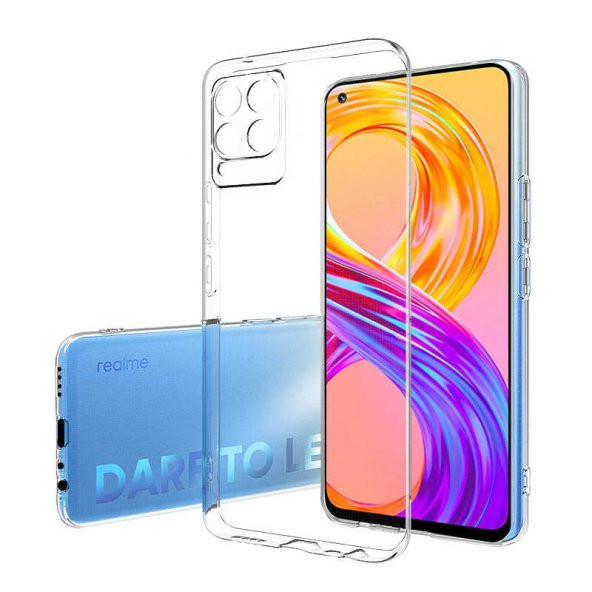 Realme 8 Kılıf Lüx Kamera Korumalı Şeffaf Silikon Kılıf