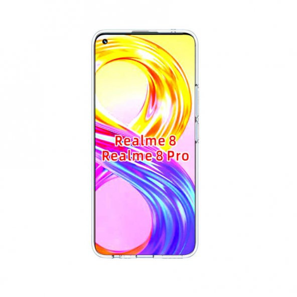 Realme 8 Pro Kılıf Lüx Kamera Korumalı Şeffaf Silikon Kılıf - 6