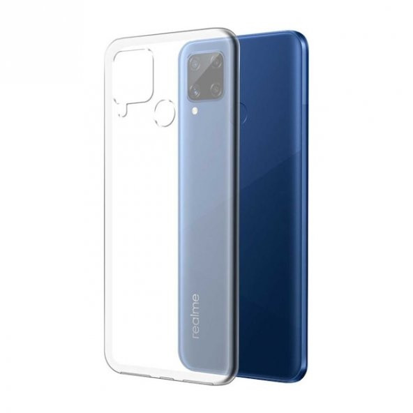 Realme C15 Kılıf Lüx Kamera Korumalı Şeffaf Silikon Kılıf - Resim 2