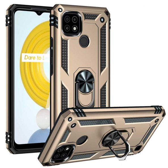 Realme C21 Kılıf Sofya Yüzüklü Standlı Silikon Kılıf - 5