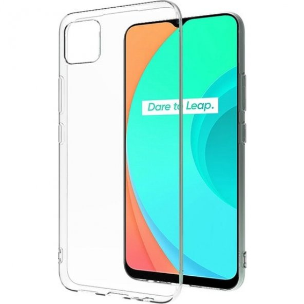 Realme C11 2021 Kılıf Lüx Kamera Korumalı Şeffaf Silikon Kılıf
