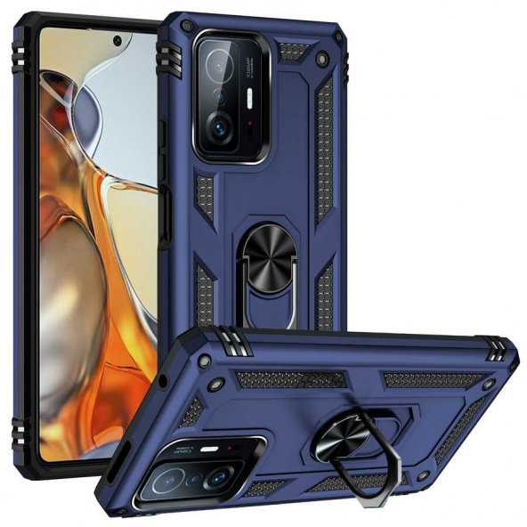 Xiaomi Mi 11T Pro Kılıf Sofya Yüzüklü Standlı Silikon Kılıf - 4