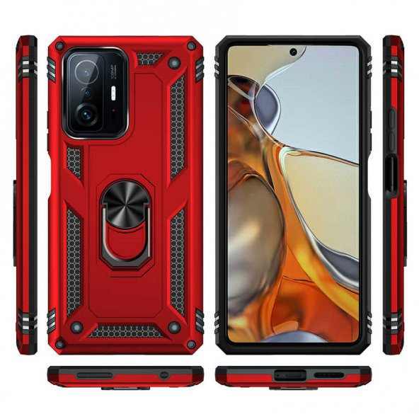 Xiaomi Mi 11T 5G Kılıf Sofya Yüzüklü Standlı Silikon Kılıf - 2