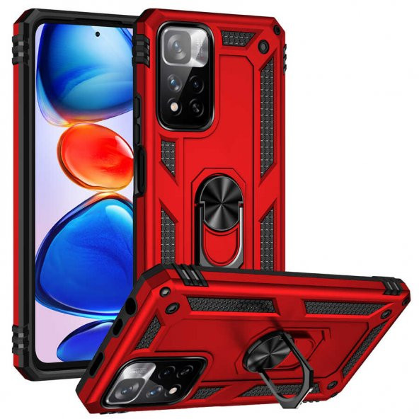 Xiaomi Redmi Note 11 Pro Kılıf Sofya Yüzüklü Stand Silikon Kılıf - 3