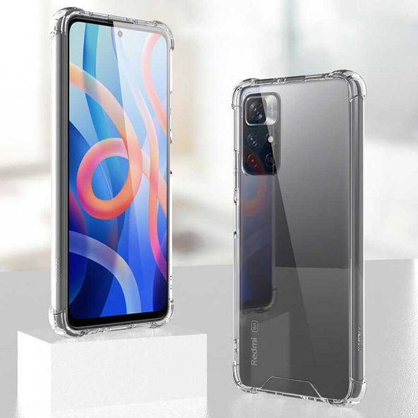 Xiaomi Redmi Note 11 5G Kılıf Olex Antishock Şeffaf Silikon Kılıf - 5