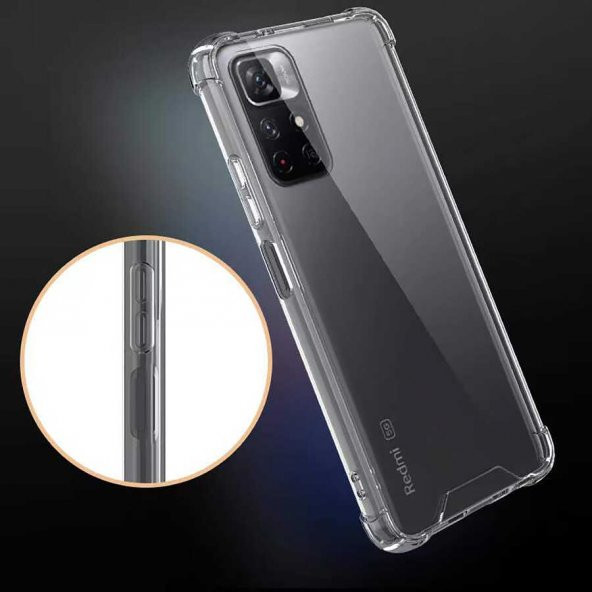 Xiaomi Redmi Note 11 5G Kılıf Olex Antishock Şeffaf Silikon Kılıf - 7
