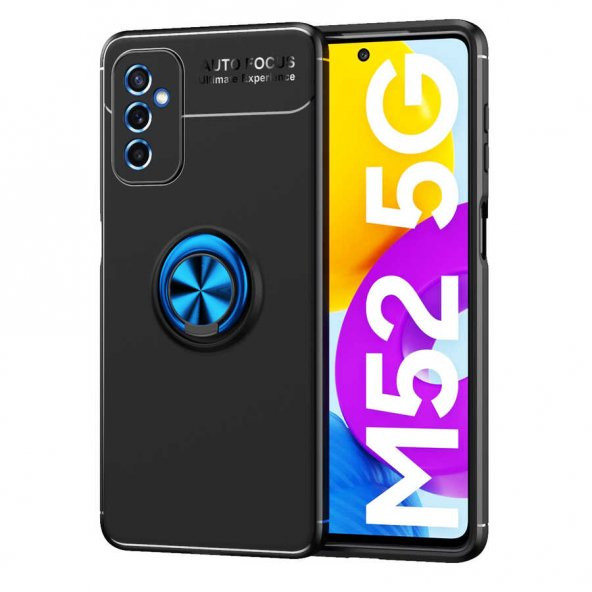 Samsung Galaxy M52 Kılıf Range Yüzüklü Standlı Silikon Kılıf