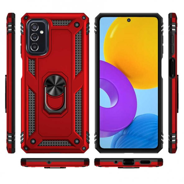 Samsung Galaxy M52 Kılıf Sofya Yüzüklü Standlı Silikon Kılıf - Resim 10