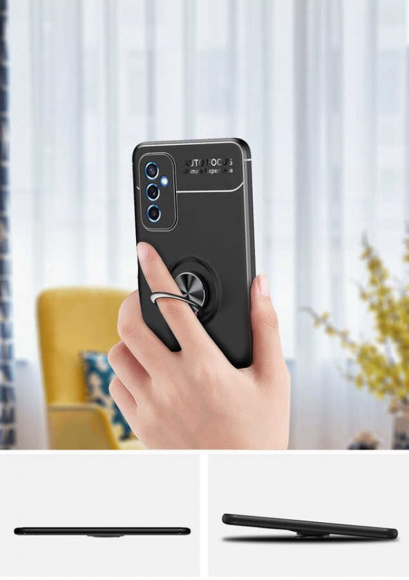 Samsung Galaxy M52 Kılıf Range Yüzüklü Standlı Silikon Kılıf - 7