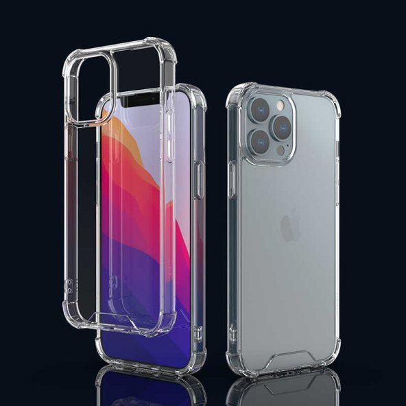 iPhone 13 Pro Kılıf Olex TPU Antishock Şeffaf Silikon Kılıf - 7