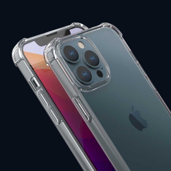 iPhone 13 Pro Kılıf Olex TPU Antishock Şeffaf Silikon Kılıf - 9