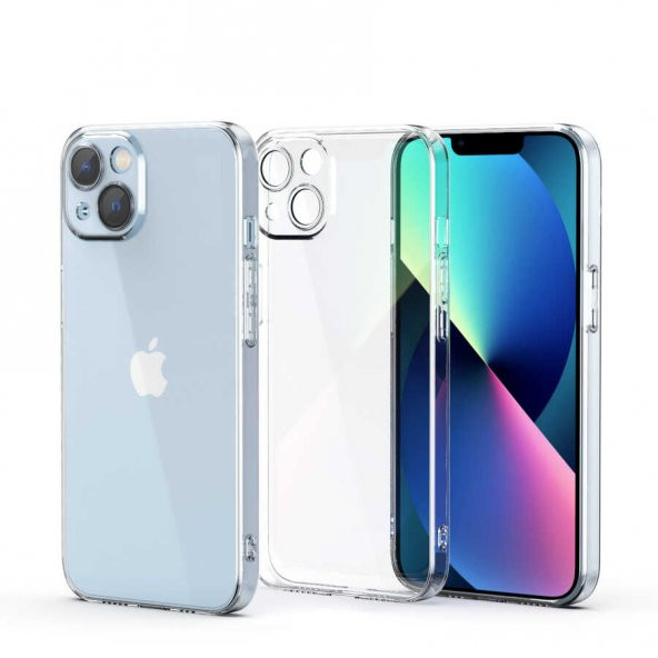 iPhone 13 Mini Kılıf Lüx Kamera Korumalı Şeffaf Silikon Kılıf