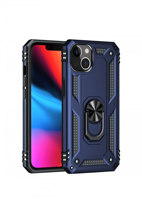 iPhone 13 Kılıf Sofya Yüzüklü Standlı Silikon Kılıf - Resim 6