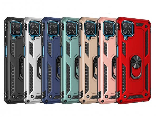 Samsung M22 Kılıf Sofya Yüzüklü Standlı Silikon Kılıf - 10
