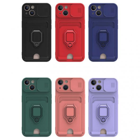 iPhone 13 Kılıf Zuma Kartvizitli Yüzüklü İpli Silikon Kılıf - 2