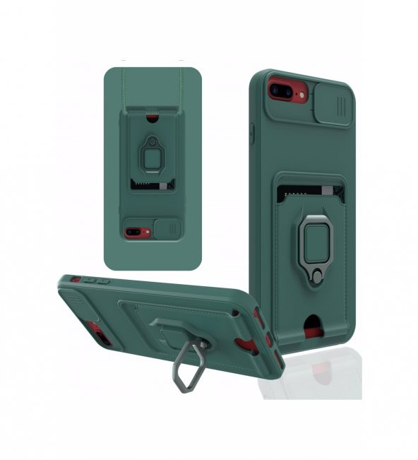 iPhone 7 Plus Kılıf Zuma Kartvizitli Yüzüklü İpli Silikon Kılıf - 3