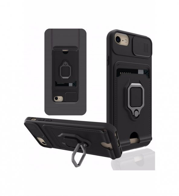 iPhone 6 Kılıf Zuma Kartvizitli Yüzüklü İpli Silikon Kılıf ürün görseli