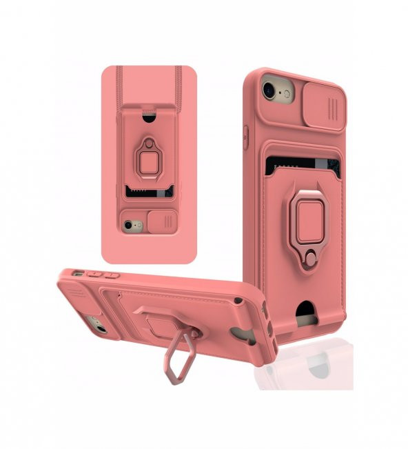 iPhone 6 Kılıf Zuma Kartvizitli Yüzüklü İpli Silikon Kılıf - Resim 6