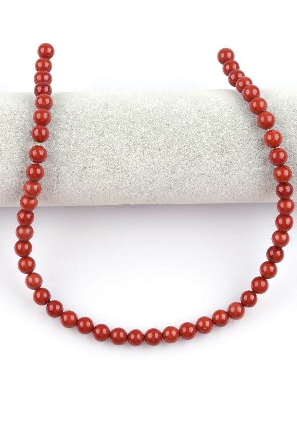 Red Jasper Doğal Taş Dizi 8 mm Küre Kesim - Resim 2