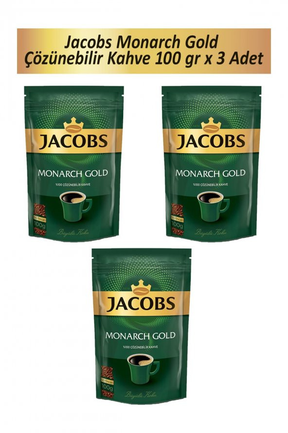 Jacobs Monarch Gold Çözünebilir Kahve 100 gr x 3 Adet