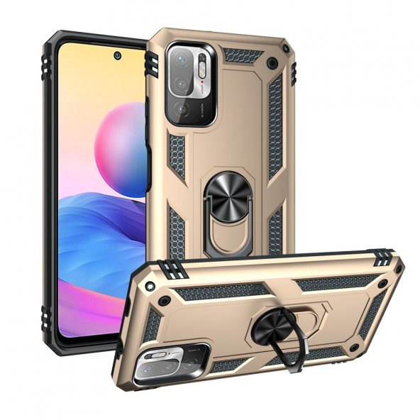 Xiaomi Poco M3 Pro Kılıf Sofya Yüzüklü Standlı Silikon Kılıf - 9