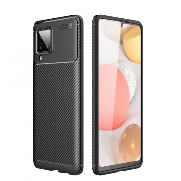 Samsung M12 Kılıf Focus Karbon Kamera Korumalı Silikon Kılıf