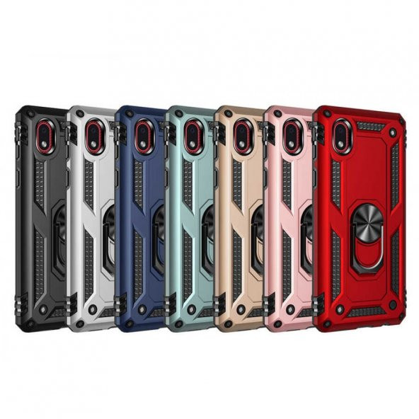 Samsung A01 Core Kılıf Sofya Yüzüklü Standlı Silikon Kılıf - Resim 3