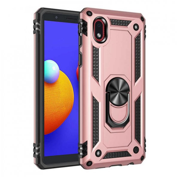 Samsung A01 Core Kılıf Sofya Yüzüklü Standlı Silikon Kılıf - Resim 8