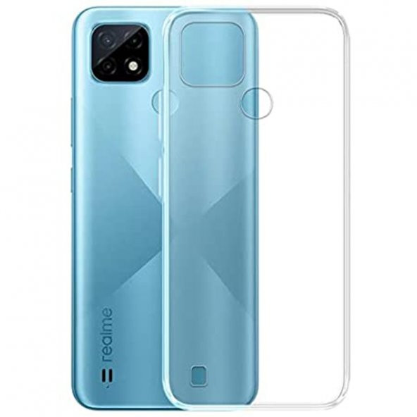 Realme C21 Kılıf Lüx Kamera Korumalı Şeffaf Silikon Kılıf - Resim 2