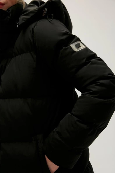Bad Bear Kadın Siyah Kapüşonlu Nikita Mont - 5
