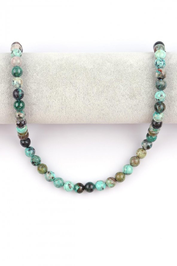 Krizokol ( A Kalite ) Doğal Taş Dizi 8 mm Küre Kesim - Resim 2