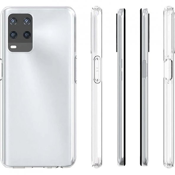 Oppo A54 4G Kılıf Lüx Kamera Korumalı Şeffaf Silikon Kılıf - 3