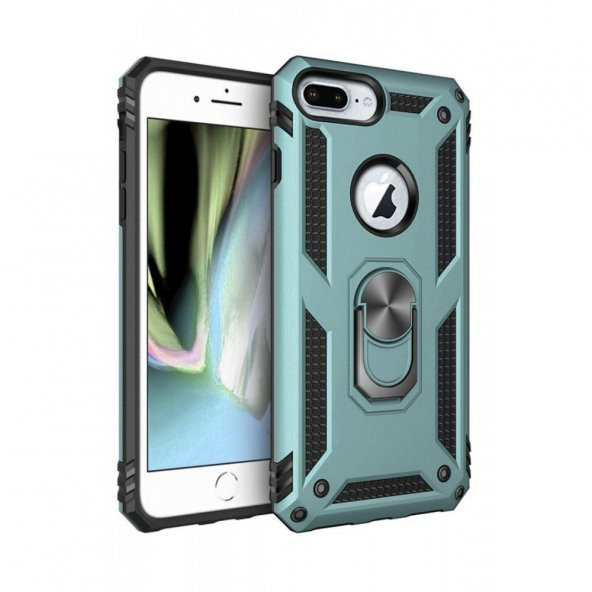 iPhone 6 Plus / 6S Plus Kılıf Yüzüklü Standlı Silikon Kılıf - 7