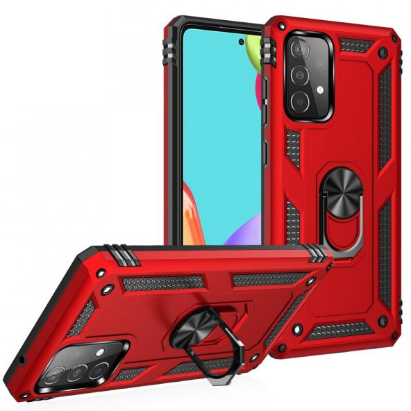 Samsung Galaxy A32 Kılıf Sofya Yüzüklü Standlı Korumalı Kılıf - 6