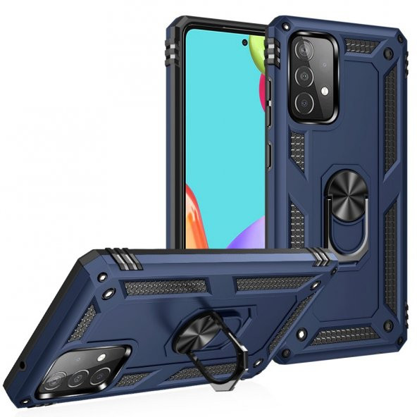 Samsung Galaxy A32 Kılıf Sofya Yüzüklü Standlı Korumalı Kılıf - 7