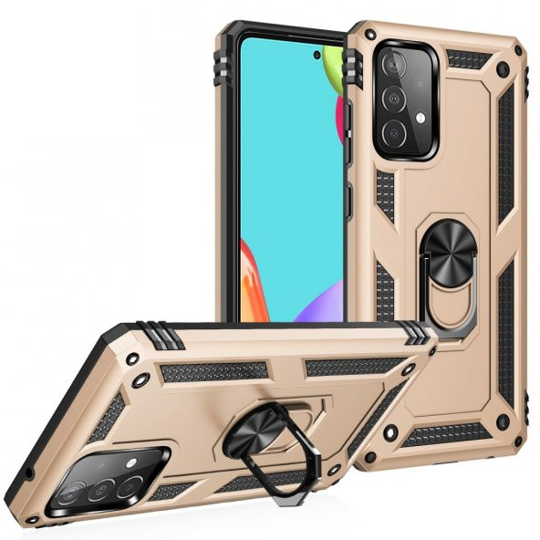 Samsung Galaxy A32 Kılıf Sofya Yüzüklü Standlı Korumalı Kılıf - 8