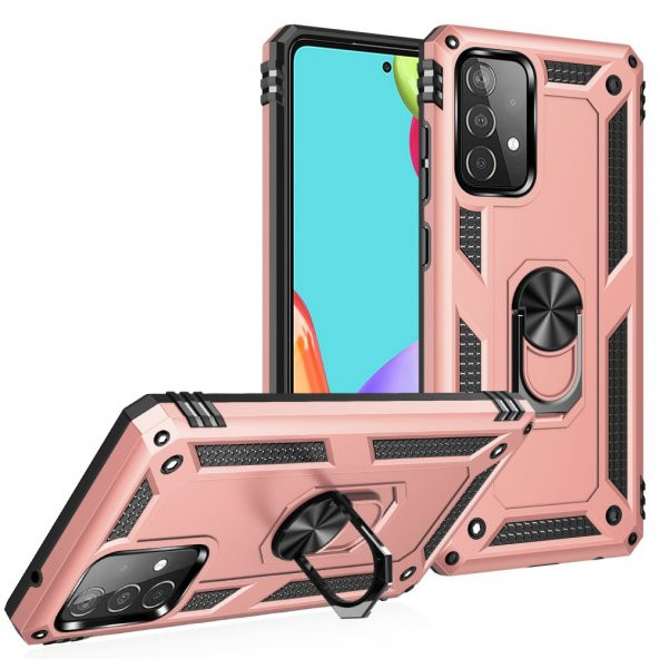 Samsung Galaxy A32 Kılıf Sofya Yüzüklü Standlı Korumalı Kılıf - 9