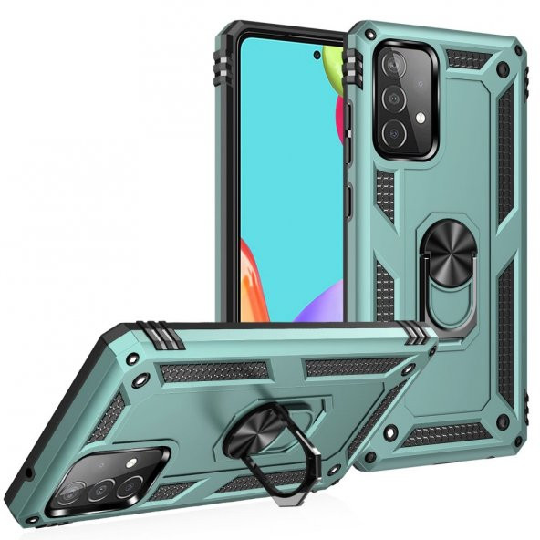 Samsung Galaxy A32 Kılıf Sofya Yüzüklü Standlı Korumalı Kılıf - 11