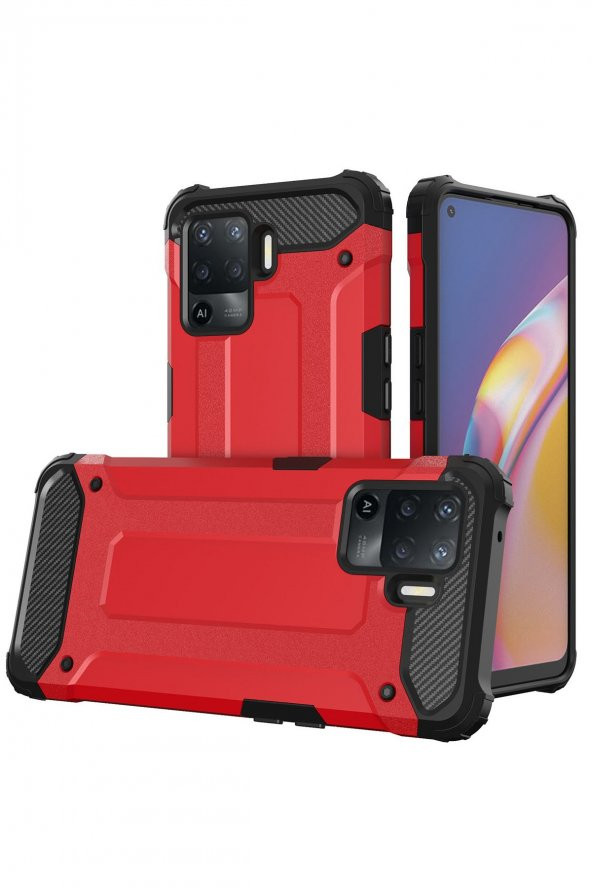 Oppo Reno 5 Lite Kılıf Tank Zırhlı Korumalı Kılıf - Resim 4