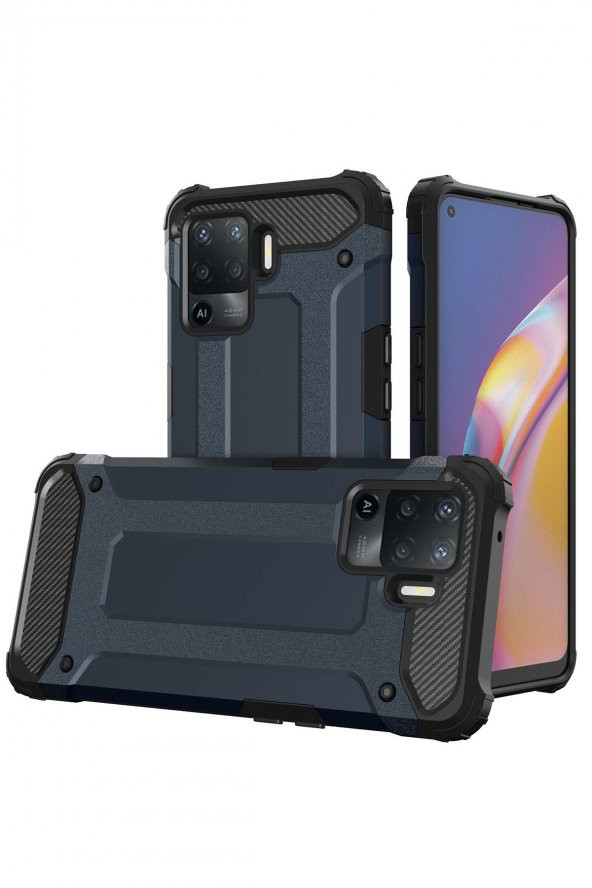 Oppo Reno 5 Lite Kılıf Tank Zırhlı Korumalı Kılıf - Resim 5