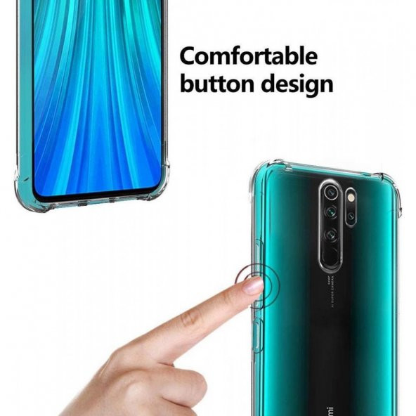 Xiaomi Redmi Note 8 Pro Kılıf Antishock Sert Şeffaf Silikon - 3