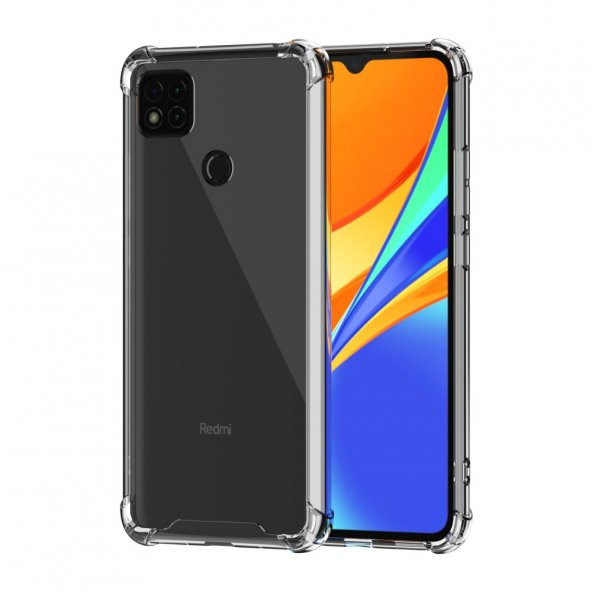 Xiaomi Redmi 9C Kılıf Antishock Darbe Emici Şeffaf Sert Silikon