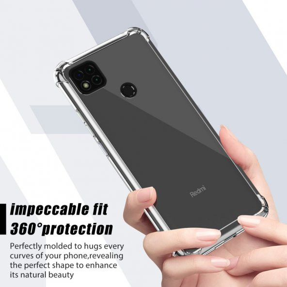 Xiaomi Redmi 9C Kılıf Antishock Darbe Emici Şeffaf Sert Silikon - 3
