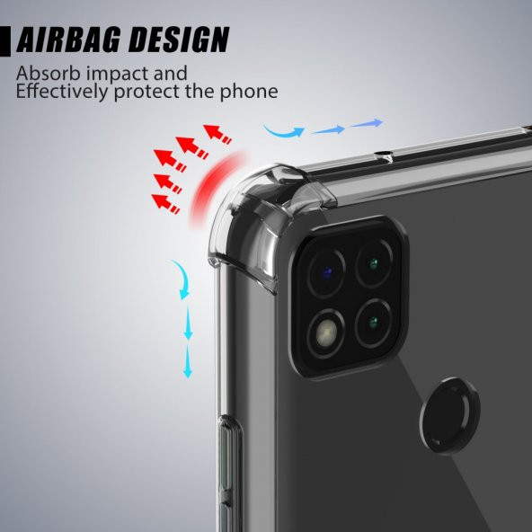 Xiaomi Redmi 9C Kılıf Antishock Darbe Emici Şeffaf Sert Silikon - 4