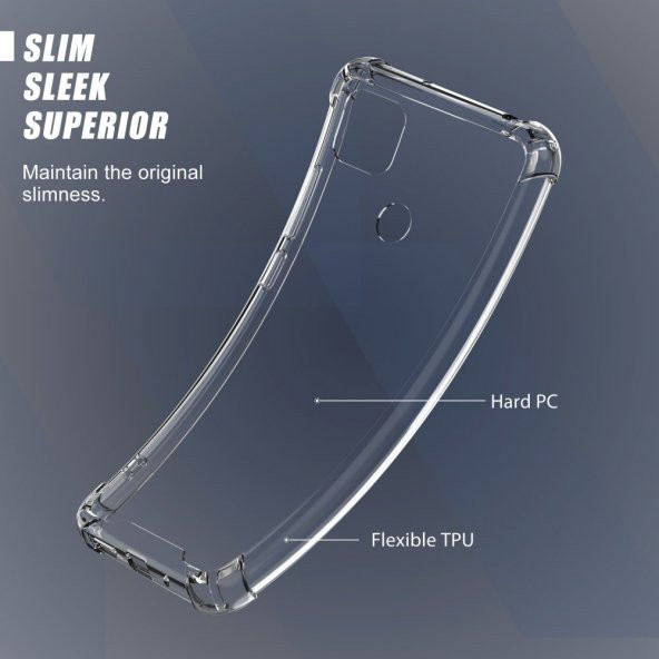 Xiaomi Redmi 9C Kılıf Antishock Darbe Emici Şeffaf Sert Silikon - 6