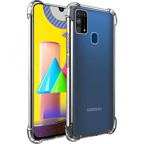 Samsung Galaxy M31 Kılıf Antishock Darbe Emici Şeffaf Silikon